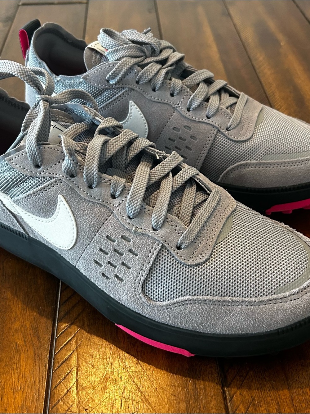Nike Gray and Pink Low-Top Sneakers